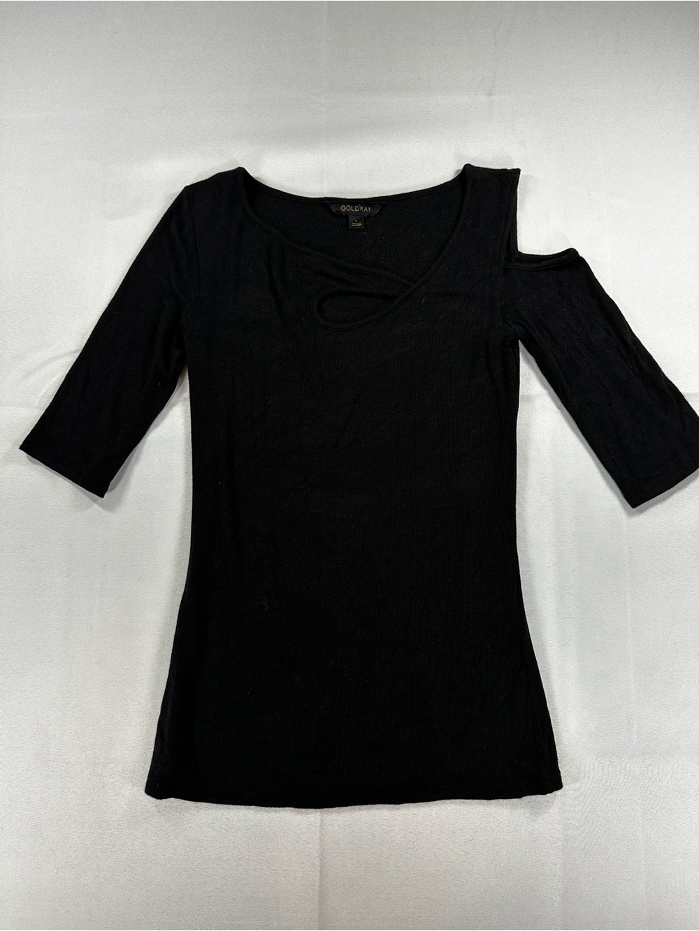 Goldray Asymmetric Cutout Cold Shoulder Top - Size S